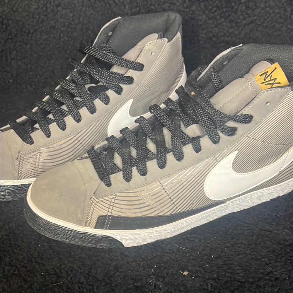 Nike Gray and Black High-Top Sneakers blazers